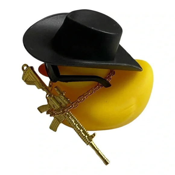 Rubber Duck w/ Sunglasses, Cowboy Hat & Weapon 🐤🕶️ - Picture 4 of 5